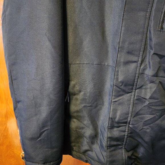 Men's Small All In Motion Black Hooded Zip Up Puffer Coat EUC - Picture 6 of 10